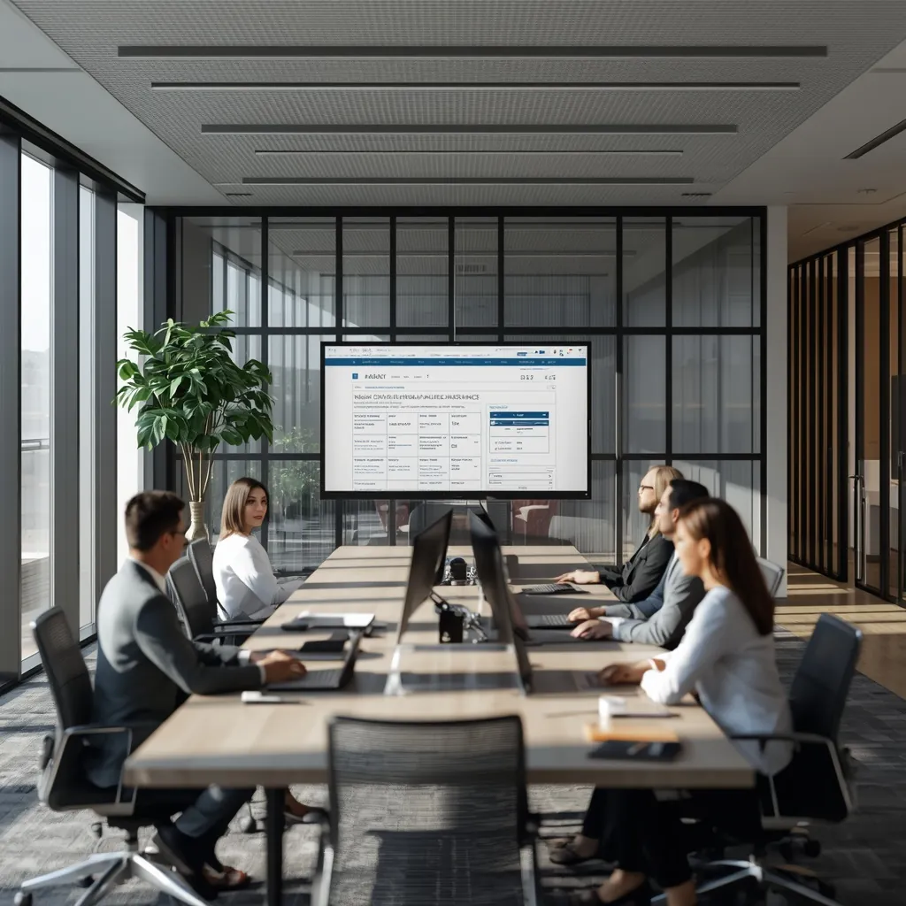 Managing General Agent team reviewing operations on screen